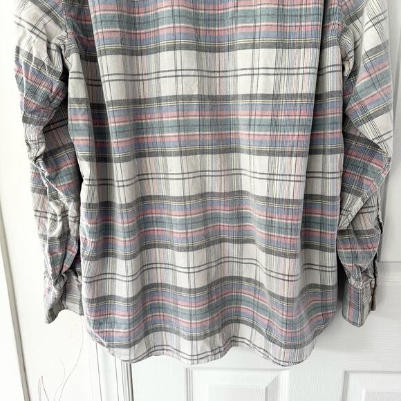 Tommy Bahama Men Becket Bay Blue Grey Continental Plaid Cord Button Up Shirt XL - Picture 6 of 16